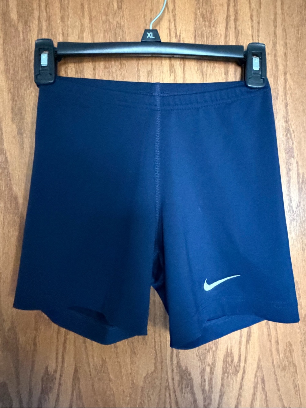 Nike Navy Blue Women’s Bike Shorts with White Swoosh